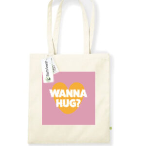 Tote bag. Wanna hug (Roze)